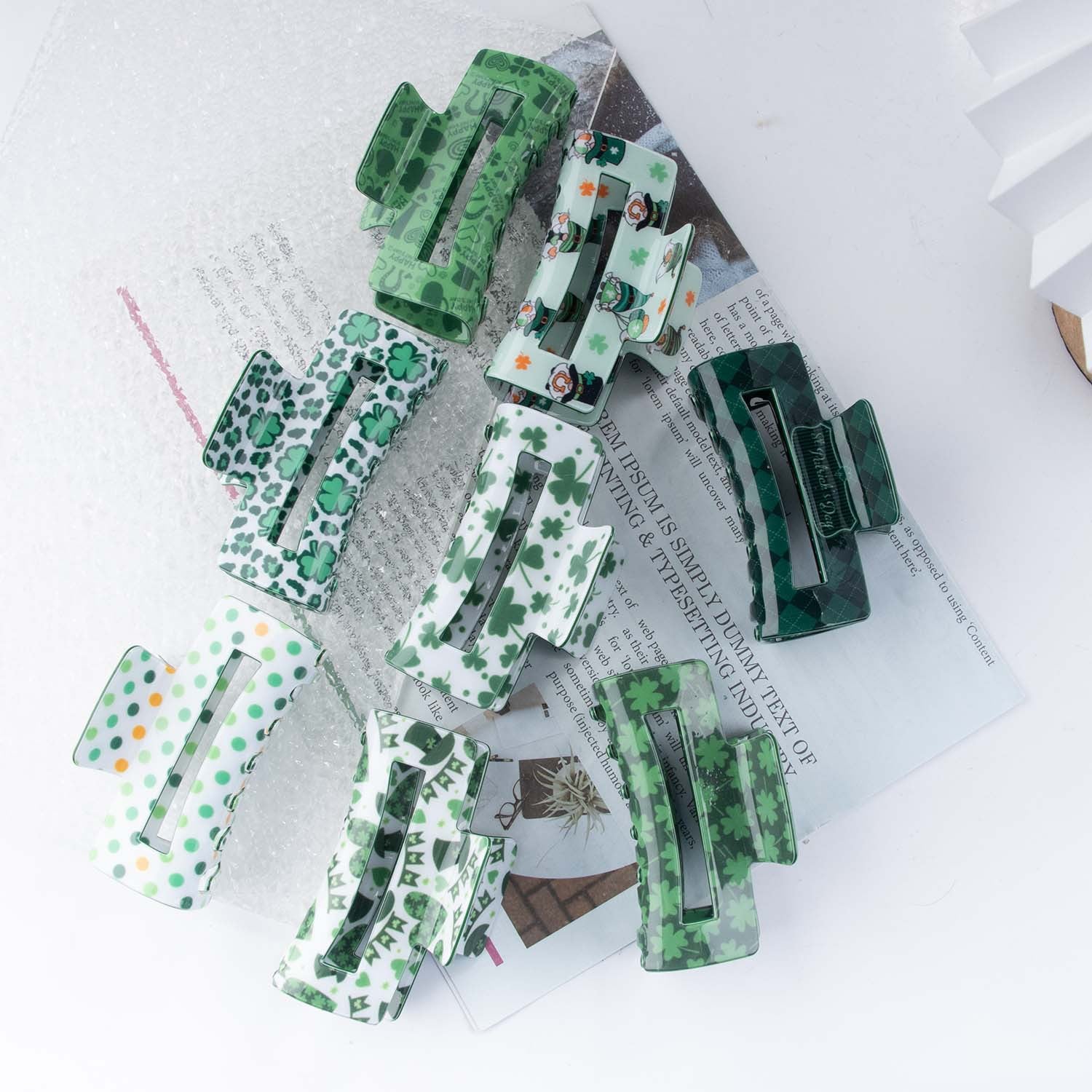Wholesale St Patrick Pvc 8cm Hair Clip